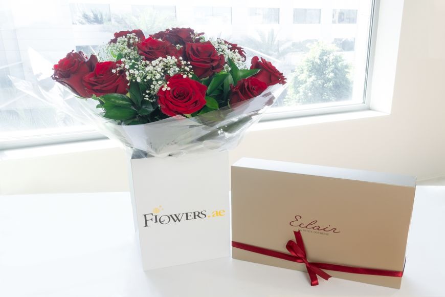 Win a Beautiful Bundle of 12 Eclairs and 12 Roses this Valentine’s in Dubai